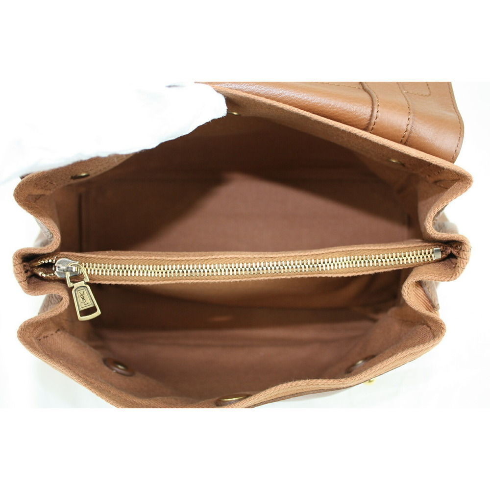 YSL Yves Saint Laurent Muse Two Bag Leather Canvas Brown Shoulder - Picture 5 of 7